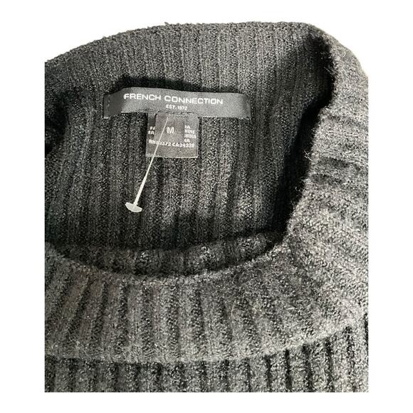 French Connection New Without Tag Black & White Sweater Medium Mock Turtle Neck - Picture 7 of 11